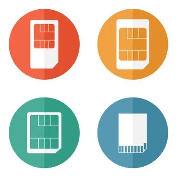 Sim card and SD card icons Stock Illustration