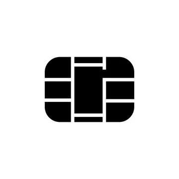 SIM Card Chip Flat Vector Icon Stock Illustration