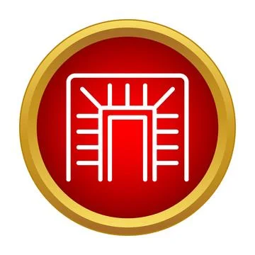 Sim card chip icon in red circle 스톡 일러스트