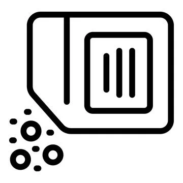 Sim card chip losing data transforming into binary code particles Stockillustratie
