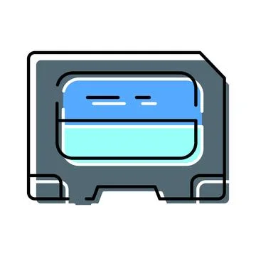 Sim card chip representing mobile telecommunication technology Stock Illustration