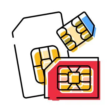 Sim card collection for mobile telecommunication connectivity technology Stock-Illustration