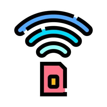 Sim card emitting wireless signal for data connection 스톡 일러스트
