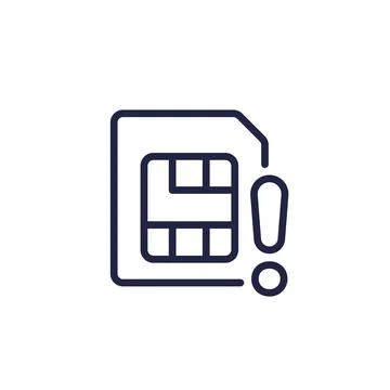 SIM card error line icon Stock Illustration
