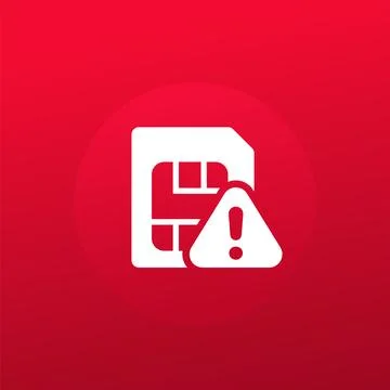SIM card error vector icon, warning pictogram Ilustración de archivo