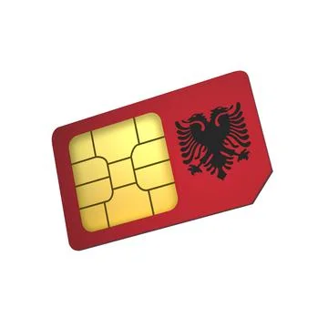 SIM Card with Flag of Albenia A concept of Albania Mobile Operator Stock Illustration