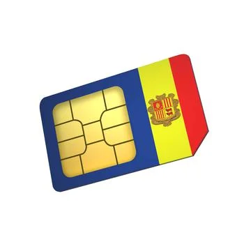 SIM Card with Flag of Andorra A concept of Andorra Mobile Operator Stock Illustration