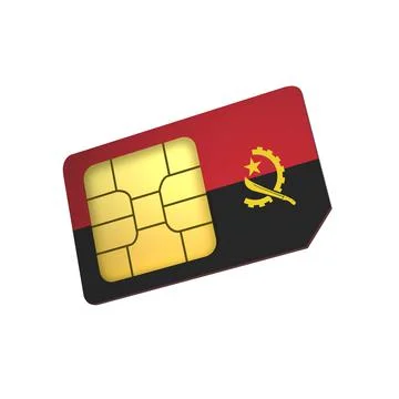 SIM Card with Flag of Angola A concept of Angola Mobile Operator A concept of Stock Illustration