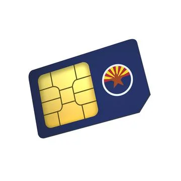 SIM Card with Flag of Arizona A concept of Arizona Mobile Operator Stock Illustration