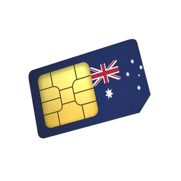 SIM Card with Flag of Australia A concept of Australian Mobile Operator Stock Illustration