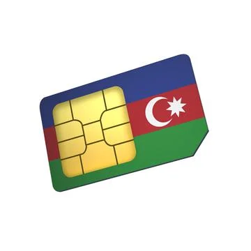 SIM Card with Flag of Azerbaijan A concept of Azerbaijanian Mobile Operator Stock Illustration