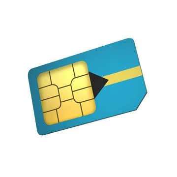 SIM Card with Flag of Bahamas A concept of Bahamian Mobile Operator Stock Illustration