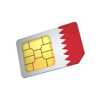 SIM Card with Flag of Bahrain A concept of Bahraini Mobile Operator Stock Illustration