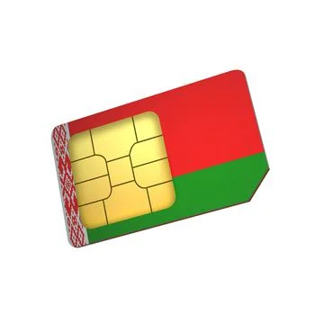 SIM Card with Flag of Belarus A concept of Belarusian Mobile Operator Stock Illustration