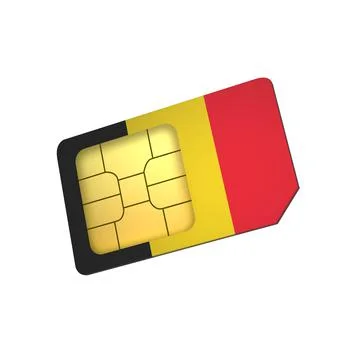 SIM Card with Flag of Belgium A concept of Belgium Mobile Operator Stock Illustration