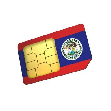 SIM Card with Flag of Belize A concept of Belize Mobile Operator Stock Illustration