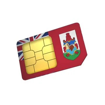 SIM Card with Flag of Bermuda A concept of Bermudian Mobile Operator Stock Illustration