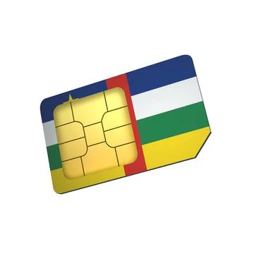 SIM Card with Flag of Central African A concept of Central African Mobile Ope Stock Illustration