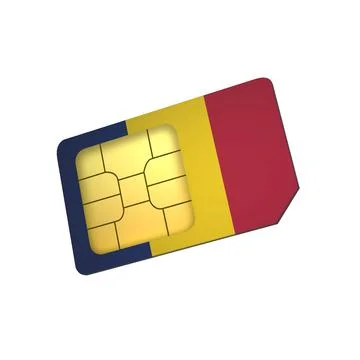 SIM Card with Flag of Chad A concept of Chad Mobile Operator Stock Illustration
