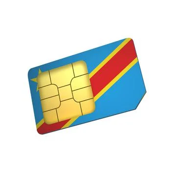 SIM Card with Flag of Congo democratic A concept of Congo democratic Mobile O Stock Illustration