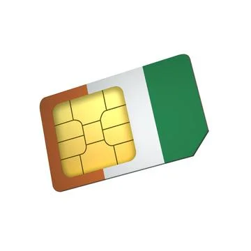 SIM Card with Flag of Cote Divoire A concept of Cote Divoire Mobile Operator Stock Illustration