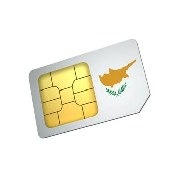 SIM Card with Flag of Cyprus A concept of Cyprus Mobile Operator Stock Illustration