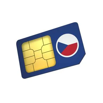 SIM Card with Flag of Czech Republic A concept of Czech Republic Mobile Opera Stock Illustration