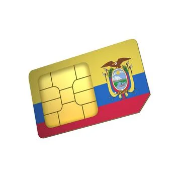 SIM Card with Flag of Ecuador A concept of Ecuador Mobile Operator Stock Illustration