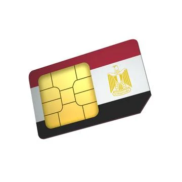 SIM Card with Flag of Egypt A concept of Egypt Mobile Operator Stock Illustration