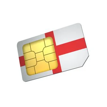 SIM Card with Flag of England A concept of England Mobile Operator Stock Illustration