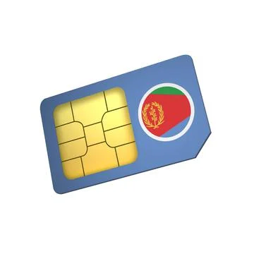 SIM Card with Flag of Eritrea A concept of Eritrea Mobile Operator Stock Illustration