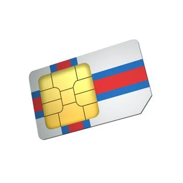 SIM Card with Flag of Faroe Islands A concept of Faroe Islands Mobile Operato Stock Illustration