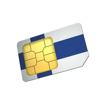 SIM Card with Flag of Finland A concept of Finland Mobile Operator Stock Illustration