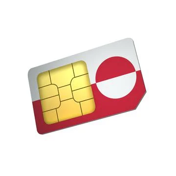 SIM Card with Flag of Greenland A concept of Greenland Mobile Operator Stock Illustration