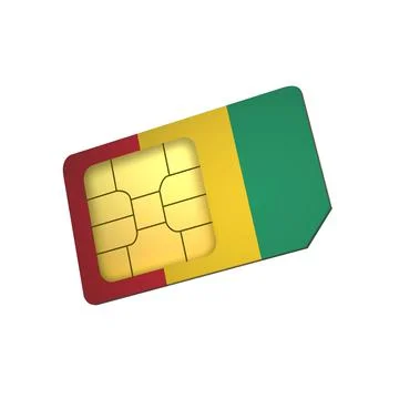 SIM Card with Flag of Guinea A concept of Guinea Mobile Operator Stock Illustration