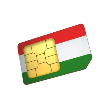 SIM Card with Flag of Hungary A concept of Hungary Mobile Operator Stock Illustration