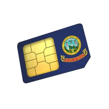 SIM Card with Flag of Idaho A concept of USA Mobile Operator Stock Illustration