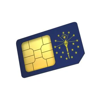 SIM Card with Flag of Indiana A concept of USA Mobile Operator Stock Illustration