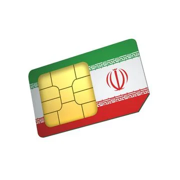 SIM Card with Flag of Iran A concept of Iranian Mobile Operator Stock Illustration