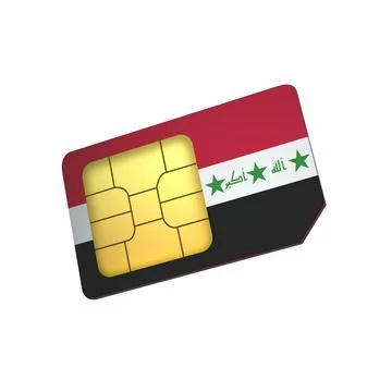 SIM Card with Flag of Iraq A concept of  Iraqi Mobile Operator Stock Illustration