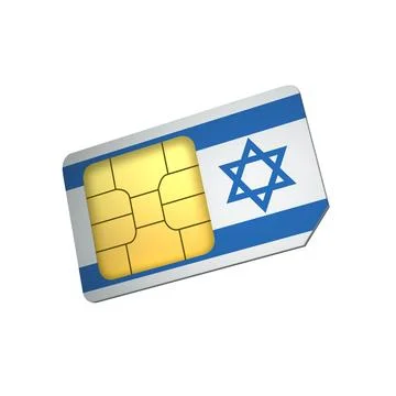 SIM Card with Flag of Israel A concept of Israel Mobile Operator Stock Illustration