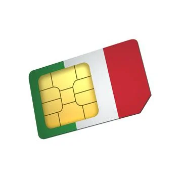 SIM Card with Flag of Italy A concept of Italian Mobile Operator Stock Illustration
