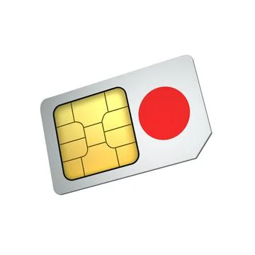 SIM Card with Flag of Japan A concept of Japanese Mobile Operator Stock Illustration