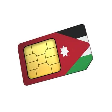 SIM Card with Flag of Jordan A concept of Jordanian Mobile Operator Stock Illustration