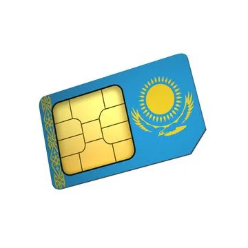 SIM Card with Flag of Kazakhstan A concept of Kazakhstan Mobile Operator Stock Illustration