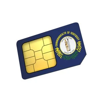 SIM Card with Flag of Kentucky A concept of USA Mobile Operator Stock Illustration