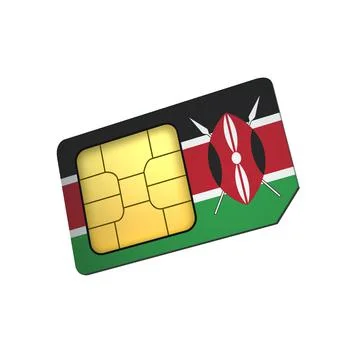 SIM Card with Flag of Kenya A concept of Kenyan Mobile Operator Stock Illustration