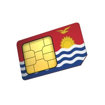 SIM Card with Flag of Kiribati A concept of Kiribati Mobile Operator Stock Illustration