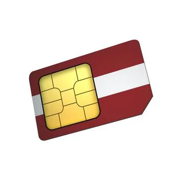SIM Card with Flag of Latvia A concept of Latvia Mobile Operator Stock Illustration