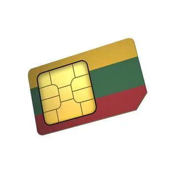 SIM Card with Flag of Lithuania A concept of Lithuanian Mobile Operator Stock Illustration
